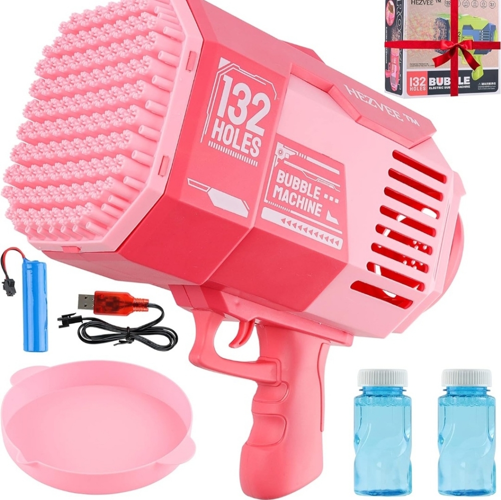  132 Holes Bazooka Bubble Gun-The Perfect Toy for Kids Above 3 Years, Experience